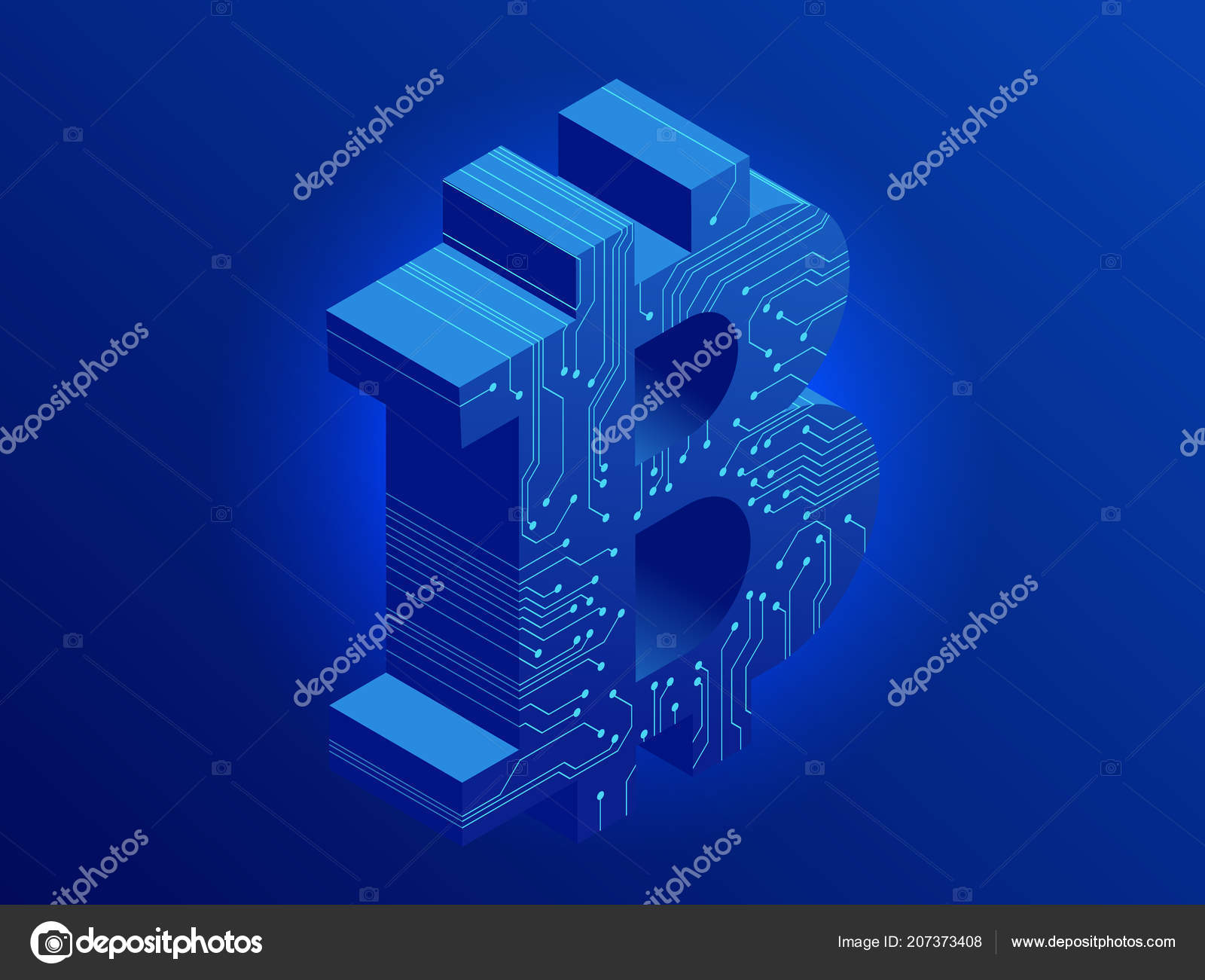 Isometric Mining Bitcoin Farm Cryptocurrency Blockchain Bitcoin - 